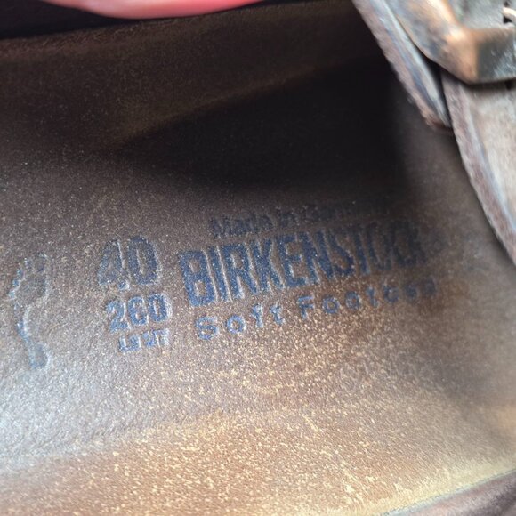 Birkenstock Arizona Soft Habana Leather Brown Slide Sandal Men\'s - Size 40 main image 6